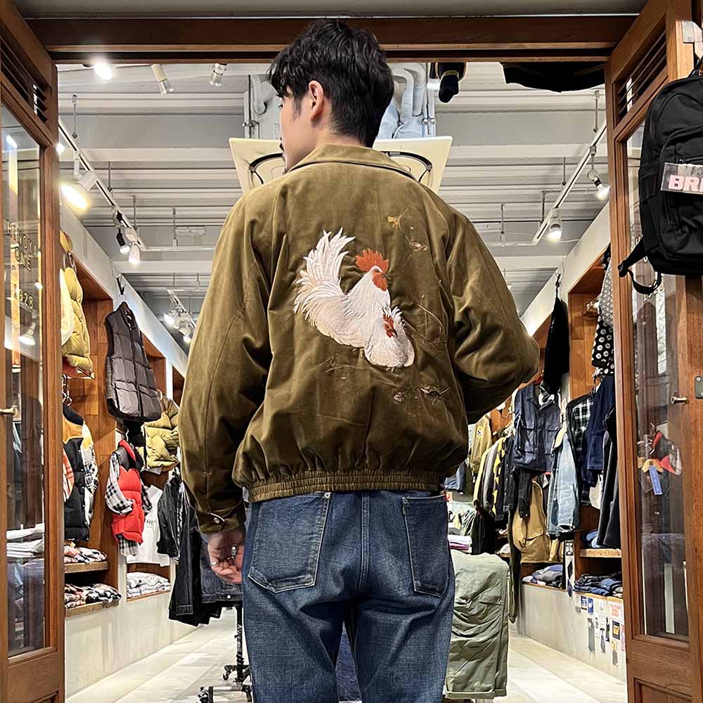 OLD JOE BRAND - STUNNING VELVET SOUVENIR JACKET - Niwatori(Rooster) to Hiyoko(Chick) - 252OJ-JK12
