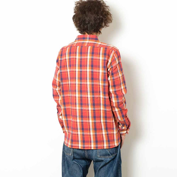 WAREHOUSE - Lot.3022 FLANNEL SHIRTS WITH CHINSTRAP - G柄 - ONE WASH - 3022G-23