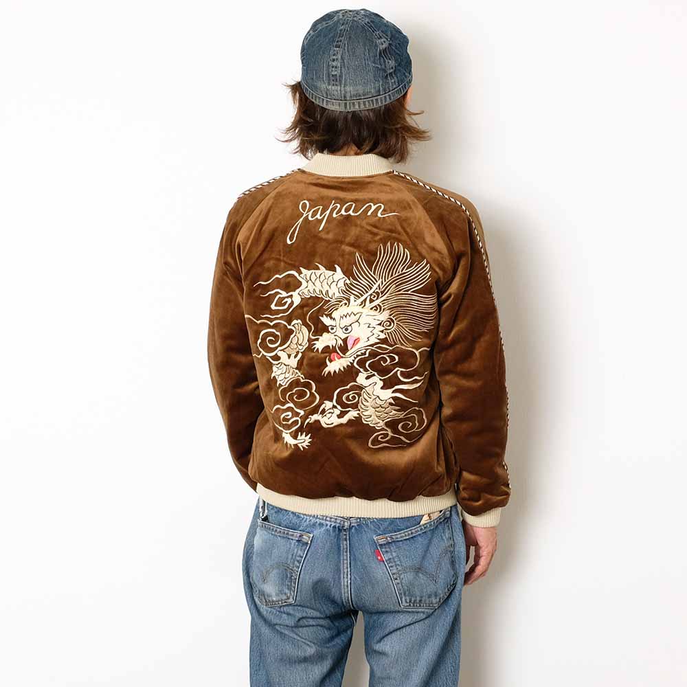 TAILOR TOYO - Velveteen Souvenir Jacket - WHITE DRAGON × BLACK EAGLE - TT15792-138