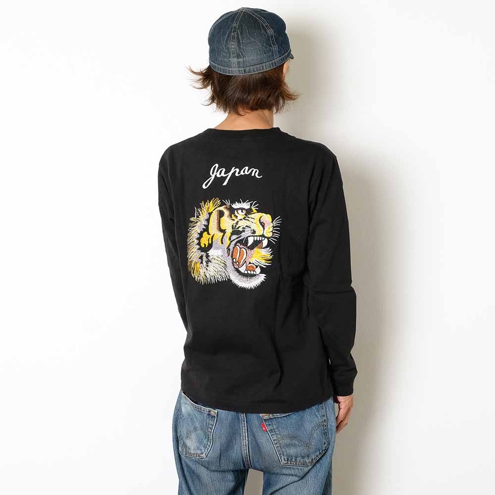TAILOR TOYO - L/S SUKA T-SHIRT - EMBROIDERED - TIGER - TT69649