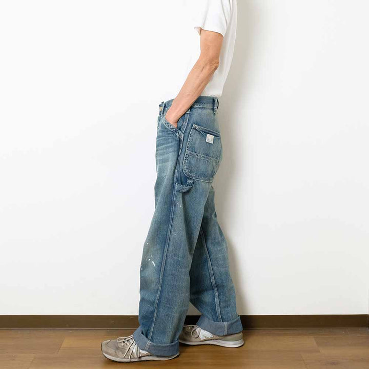 SUGAR CANE - 11oz. BLUE DENIM WORK PANTS - AGED MODEL - SC42549