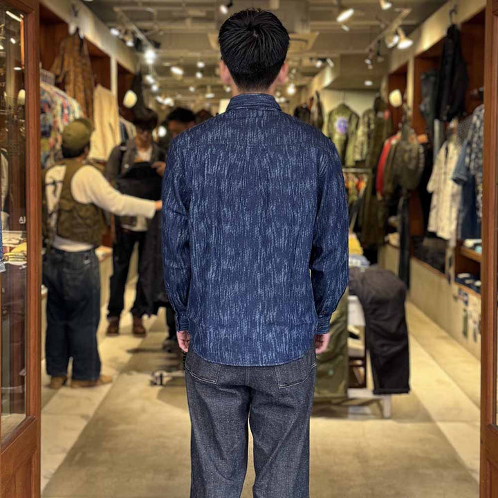KOROMO ZAKURA - Soft Cotton Denim - Long-Sleeve Denim Shirt - Melange - SA1728