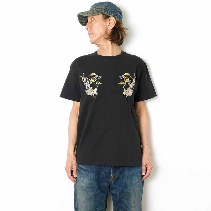 TAILOR TOYO - S/S SUKA T-SHIRT - EMBROIDERED - DRAGON - TT79588