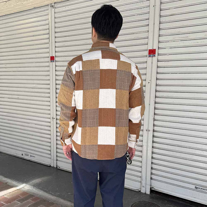 SUGAR CANE - Add Human Labor - PATCHWORK CHECK WORK SHIRT - SC29589