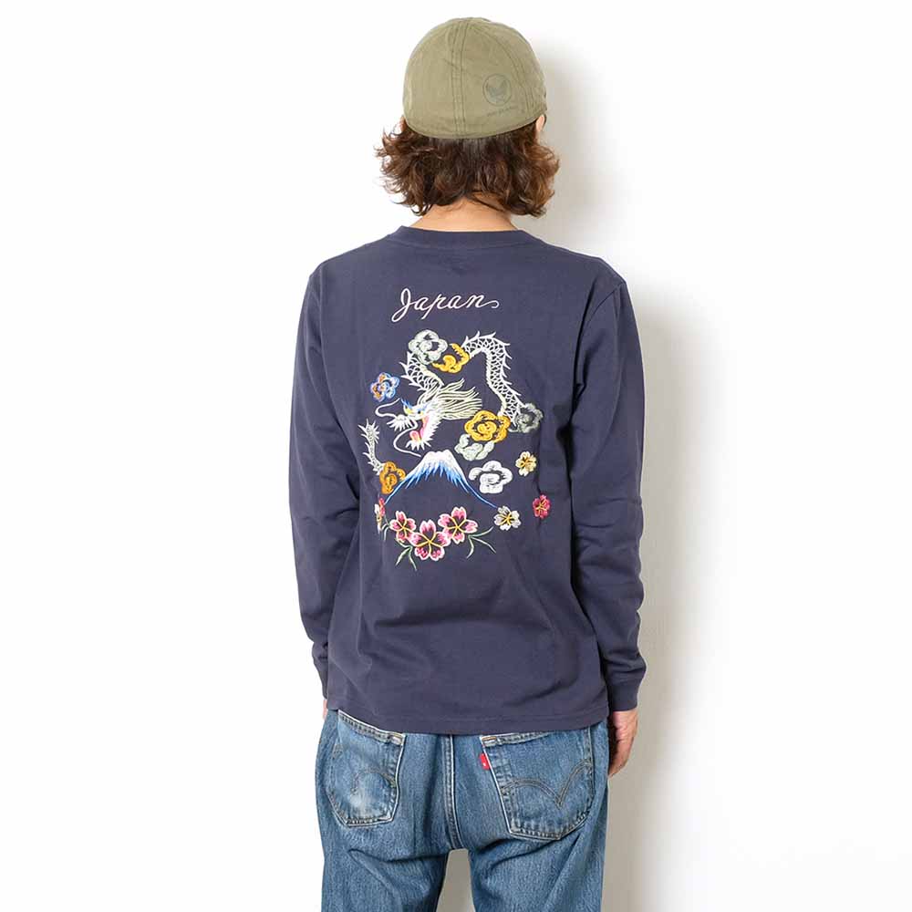 TAILOR TOYO - L/S SUKA T-SHIRT - EMBROIDERED - DRAGON - TT69470