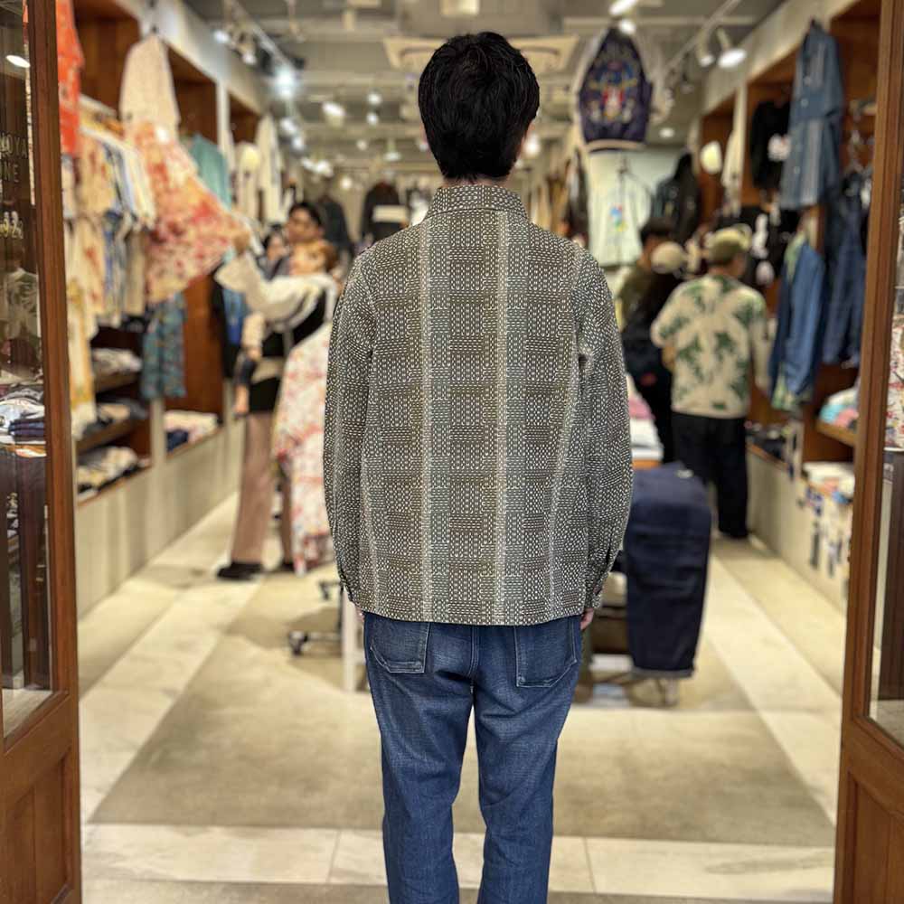 STUDIO D’ARTISAN - NORAGI ARMY SASHIKO - LONG SLEEVE SHIRT - 5718