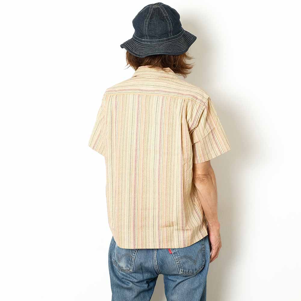 SUGAR CANE - MULTI STRIPE - S/S OPEN SHIRT - SC39520