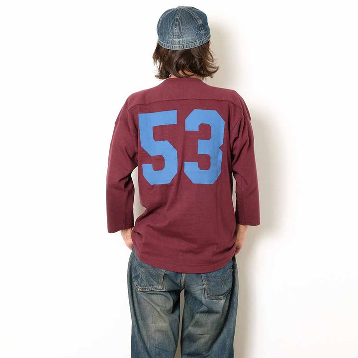 WAREHOUSE - 7/10 SLEEVE FOOTBALL T-SHIRT - BLUE DEVILS - 4063BLU-26