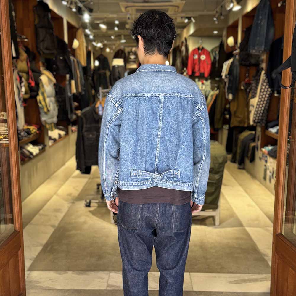 REMI RELIEF - 12oz DENIM WW2 MODEL JACKET - USED BLUE - RN29373246