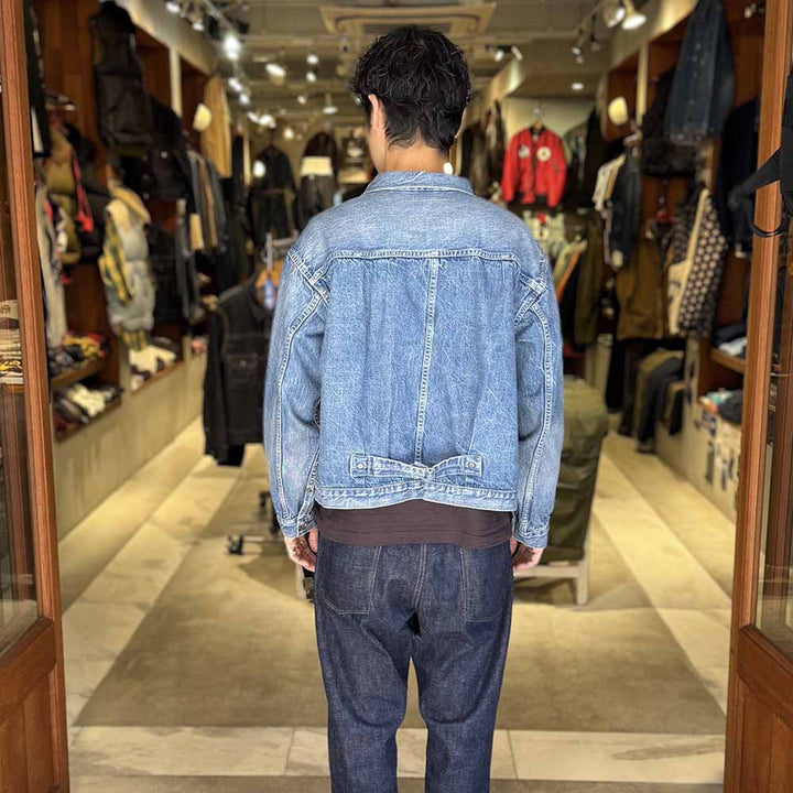 REMI RELIEF - 12oz DENIM WW2 MODEL JACKET - USED BLUE - RN29373246