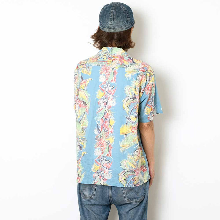 SUN SURF - COTTON LINEN SLUBYARN OPEN SHIRT - COCO PALMS - SS39503
