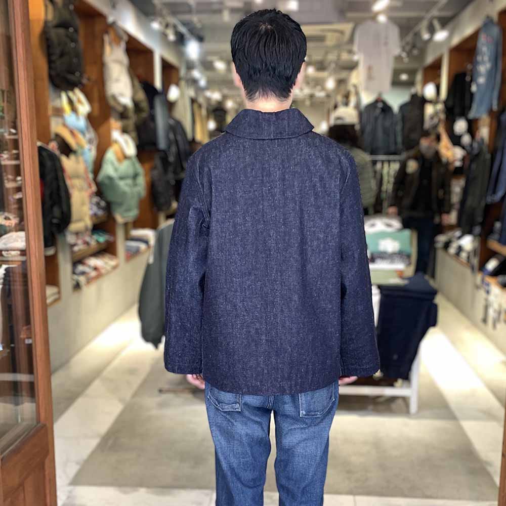 WAREHOUSE - U.S.NAVY SHAWL COLLAR COVERALL - INDIGO DENIM - WH-2220