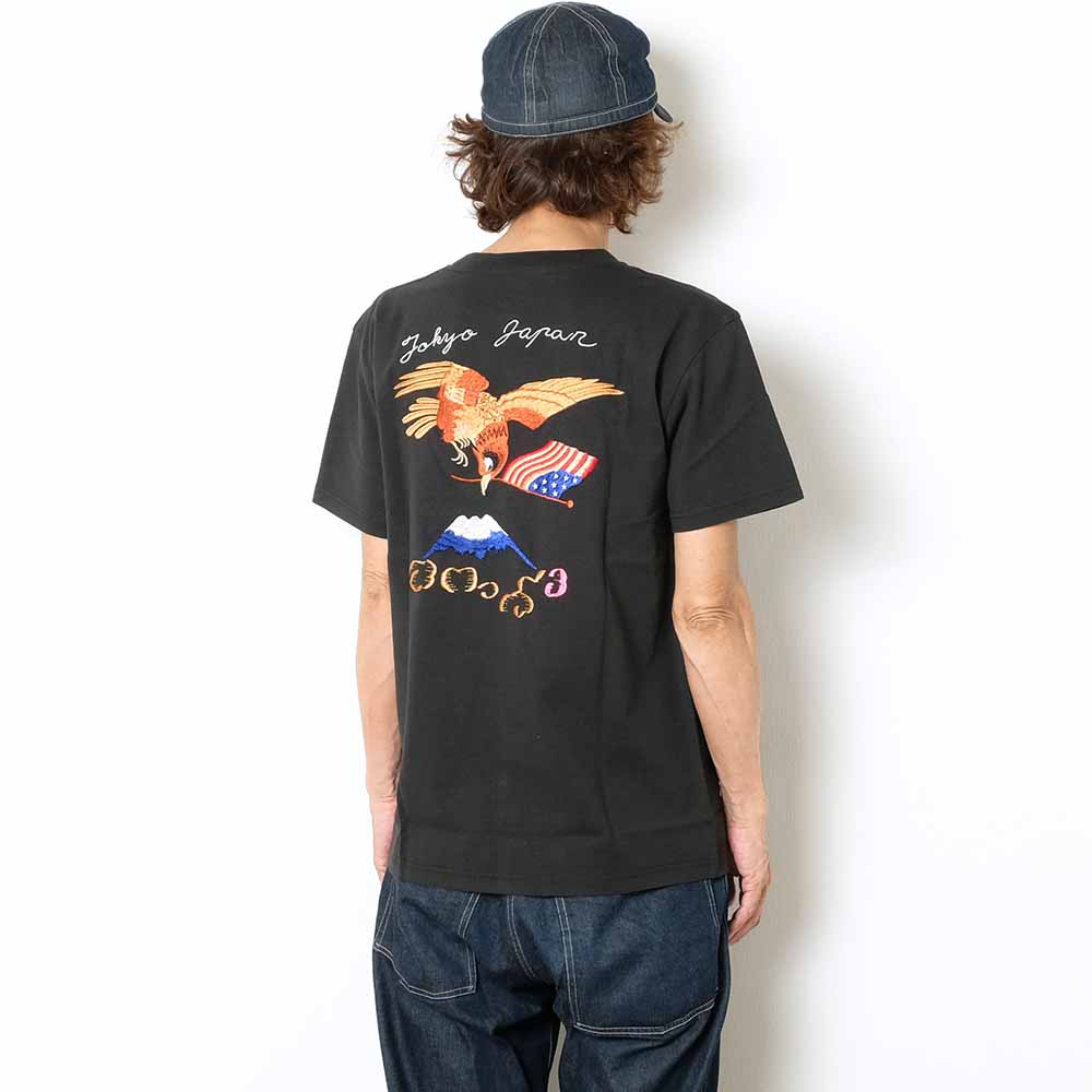 TAILOR TOYO - S/S SUKA T-SHIRT - EMBROIDERED - EAGLE & MT. FUJI - TT79392