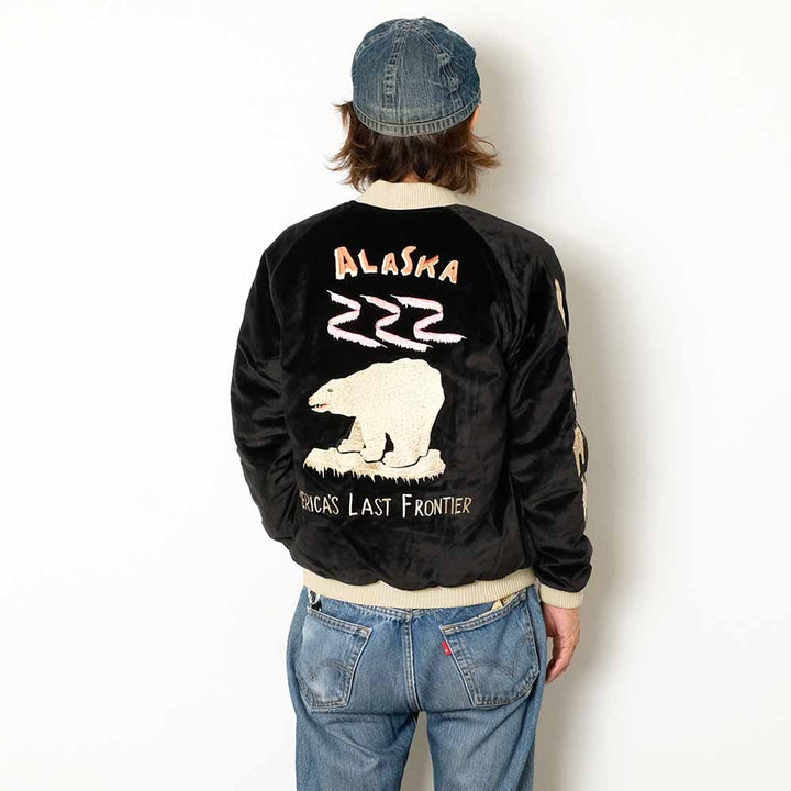 TAILOR TOYO - Velveteen Souvenir Jacket - POLAR BEAR x ALASKA MAP - TT15792-119