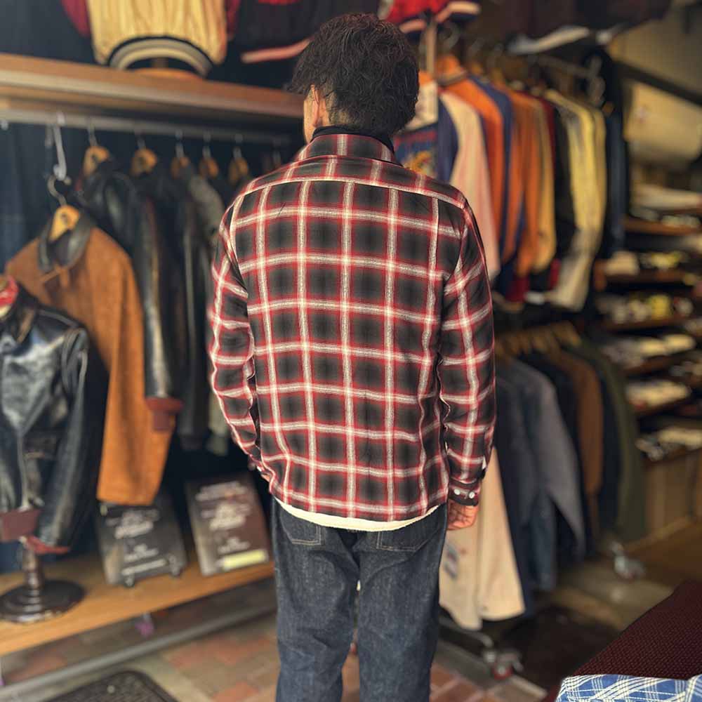 SUGAR CANE - RAYON OMBRE CHECK OPEN SHIRT - SC29120