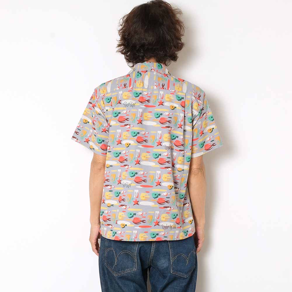 SUN SURF - COTTON OXFORD OPEN SHIRT - UNDER THE SEA - by MOOKIE - SS39099