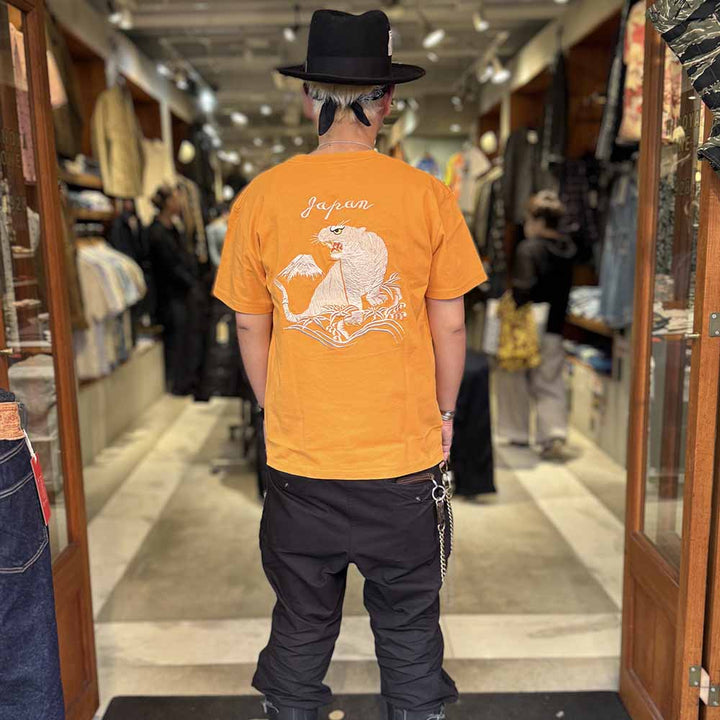 TAILOR TOYO - S/S SUKA T-SHIRT - EMBROIDERED - TIGER - TT79743