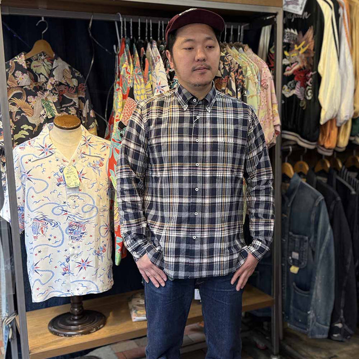 SUGAR CANE - INDIA MADRAS CHECK BUTTON DOWN SHIRT - SC29513