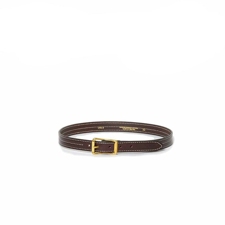 YUKETEN - Triple Stitched Belt Havana with Natural Stitch - 2853