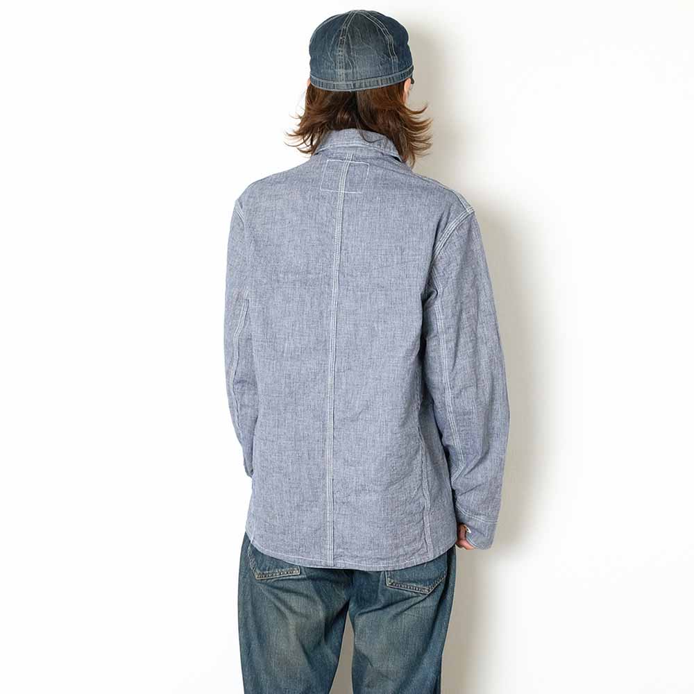 WAREHOUSE - INDOGO PIN-PLAID CHANGE BUTTON COVERALL - 2195