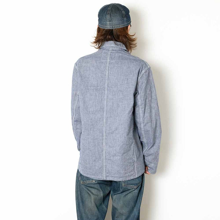 WAREHOUSE - INDOGO PIN-PLAID CHANGE BUTTON COVERALL - 2195