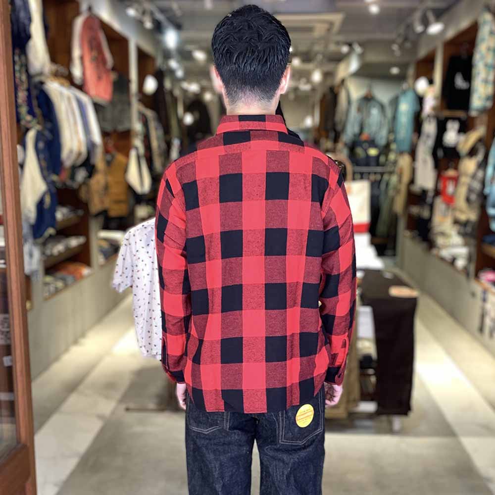 SUGAR CANE - TWILL CHECK WORK SHIRT - SC29357