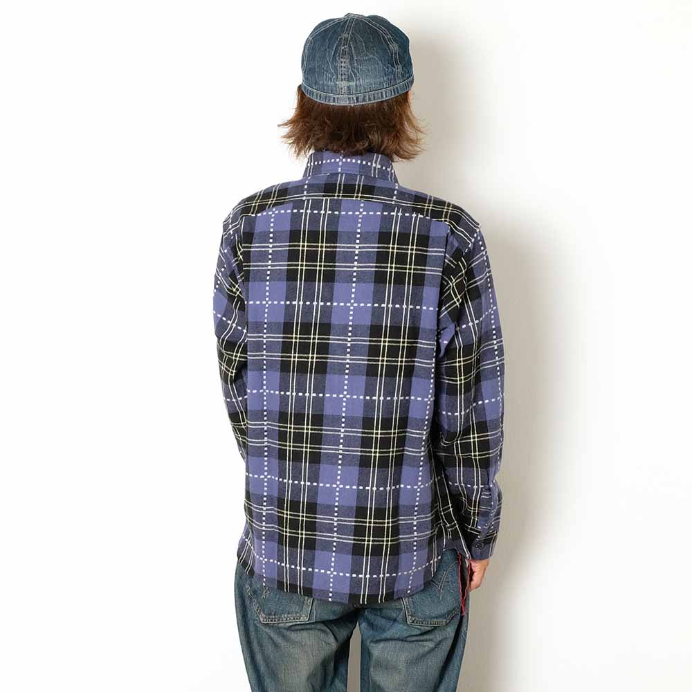 SUGAR CANE - FICTION ROMANCE DOBBY PLAID WORK SHIRT - SC29583