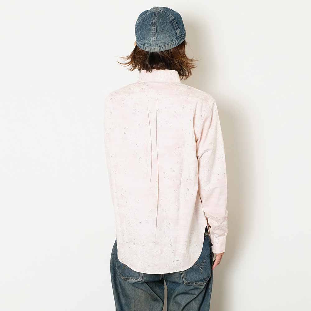衣櫻 - サザンクロス素材 長袖レギュラーシャツ - 裏霞舞桜 - SA1743