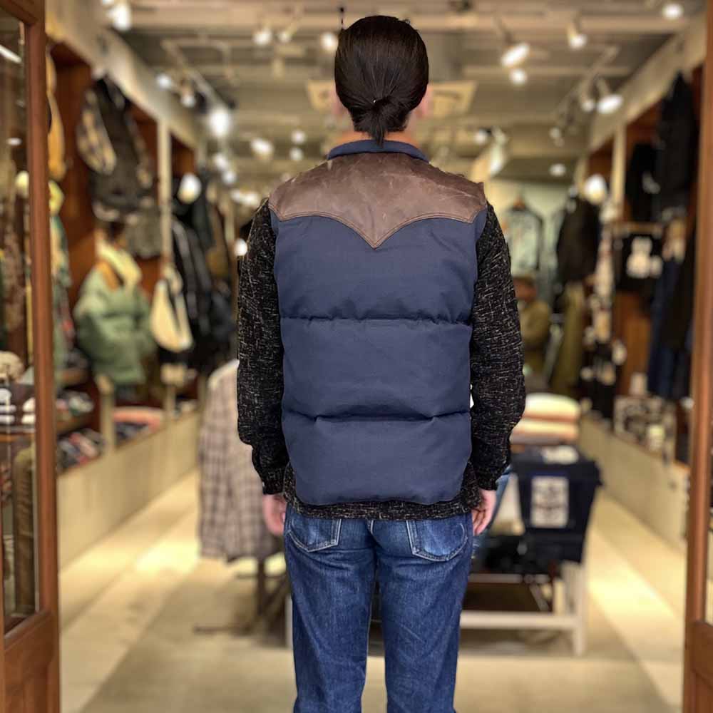WAREHOUSE × Rocky Mountain Featherbed - CANVAS DOWN VEST - WHRM-2223