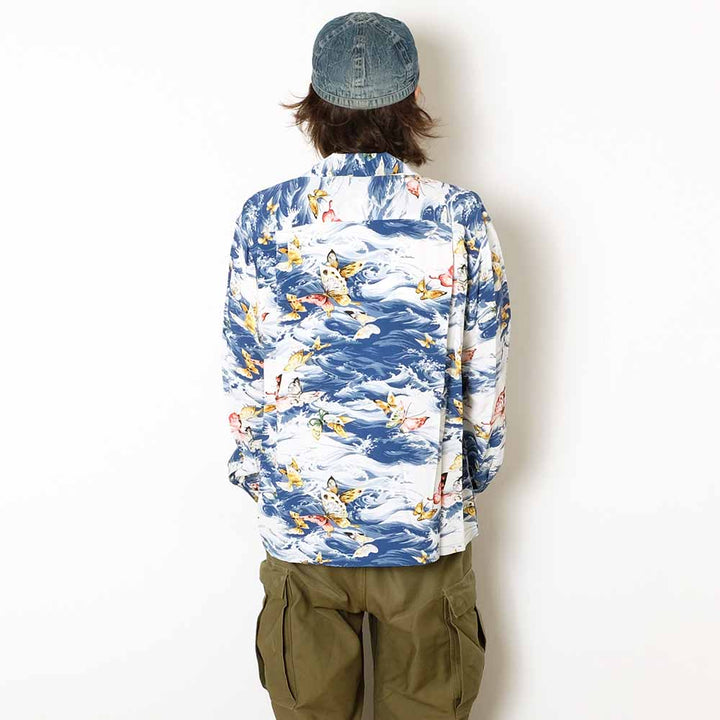 SUN SURF - HINOYA EXCLUSIVE - L/S RAYON HAWAIIAN SHIRT - BUTTERFLY SPLASH - SS39627HYL