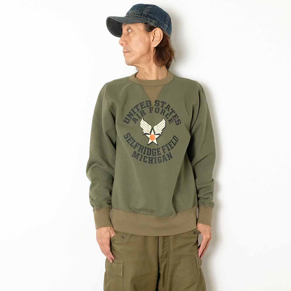 BUZZ RICKSON'S - SET-IN CREW SWEATSHIRT - U.S.A.F. SELFRIDGE FIELD - BR69630