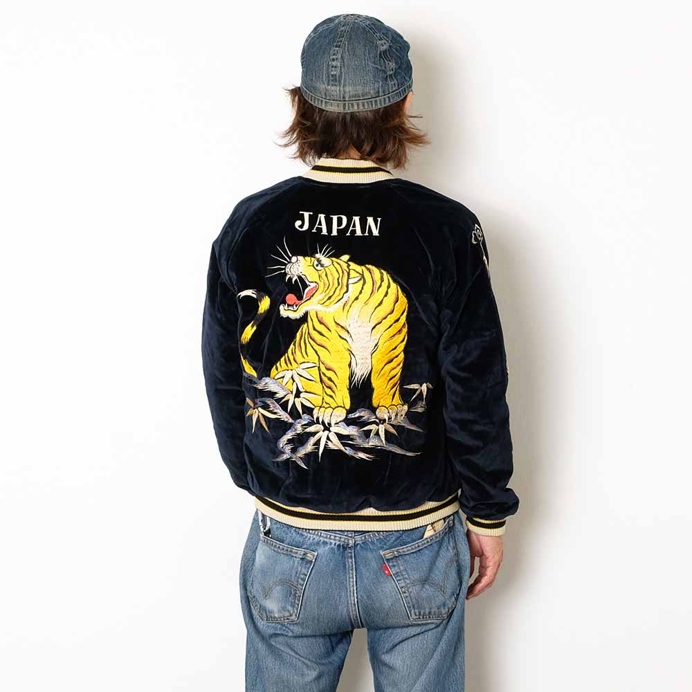 TAILOR TOYO - Velveteen Souvenir Jacket - ROARING TIGER x JAPAN MAP - TT15792-128