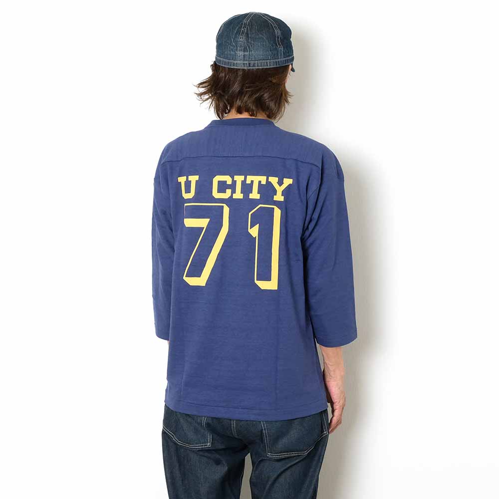 WAREHOUSE - 7/10 SLEEVE FOOTBALL T-SHIRT - U CITY - 4063U-25