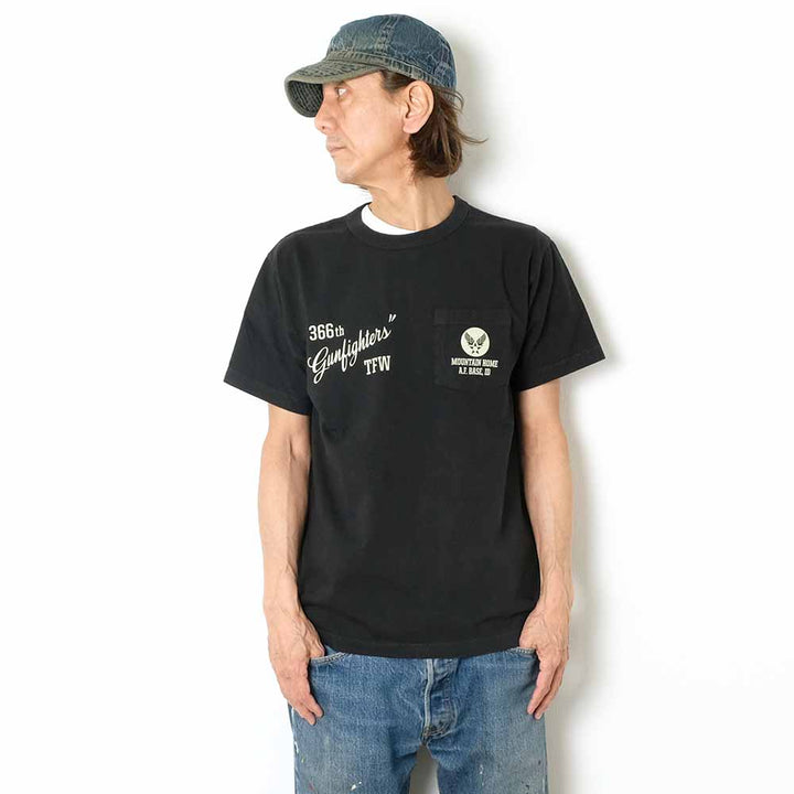 BUZZ RICKSON'S - S/S POCKET T-SHIRT - 366th TFW Gunfighters - BR79580