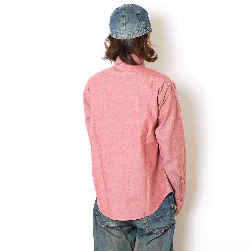 SUGAR CANE - RED CHAMBRAY WORK SHIRT - SC29682