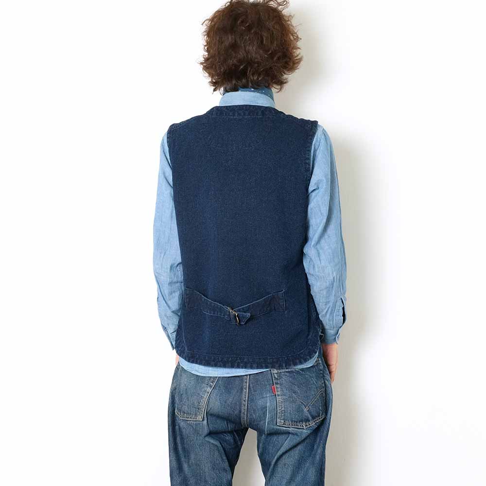 Soundman - Working Waist Coat - Marcy - Indigo Dyed SASHIKO - M376-655X
