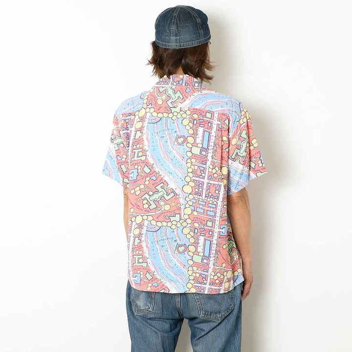 SUN SURF - RAYON HAWAIIAN SHIRT - WAIKIKI MAP - SS39424