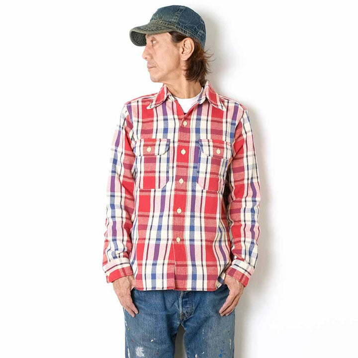 WAREHOUSE - Lot.3104 FLANNEL SHIRTS - D柄 - WH-3104D24