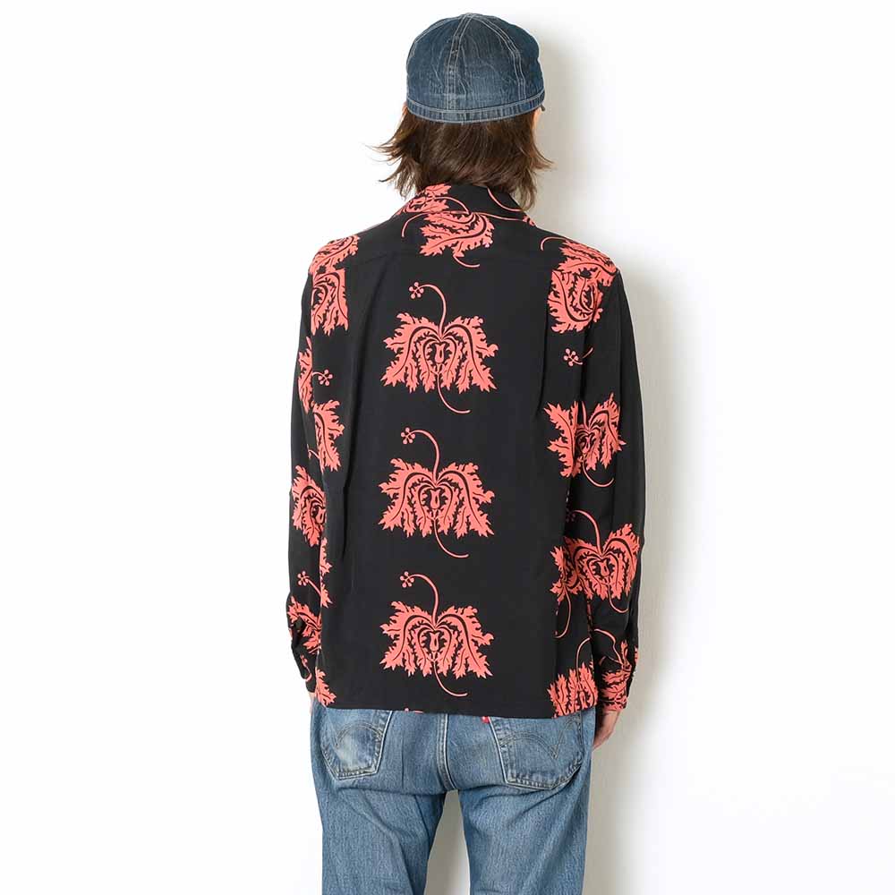 SUN SURF - L/S RAYON HAWAIIAN SHIRT - CORAL HIBISCUS - SS29402