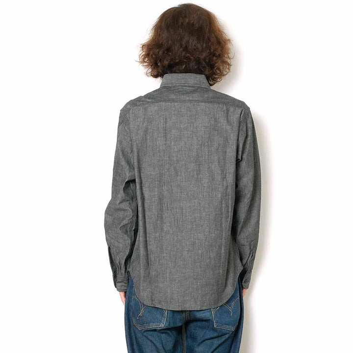 SUGAR CANE - BLACK CHAMBRAY WORK SHIRT - SC29159