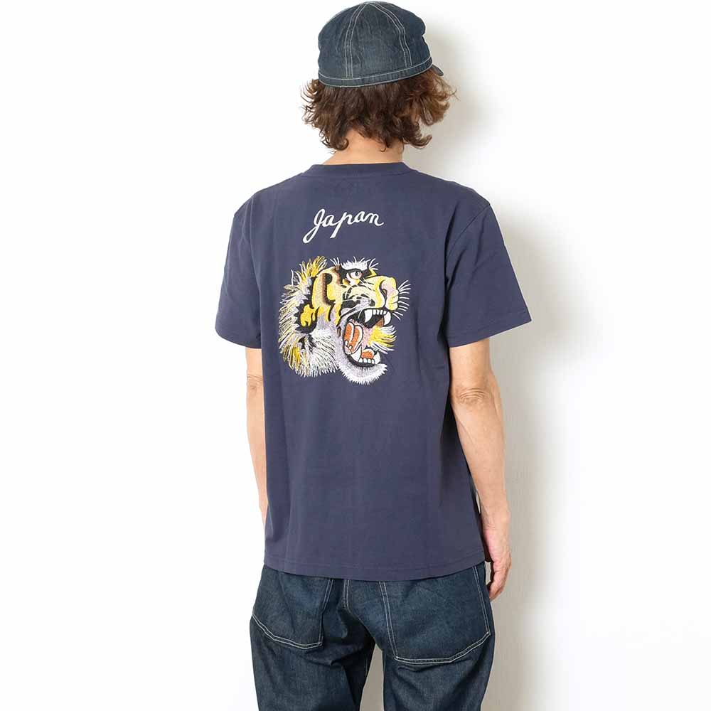 TAILOR TOYO - S/S SUKA T-SHIRT - EMBROIDERED - TIGER HEAD - TT79391