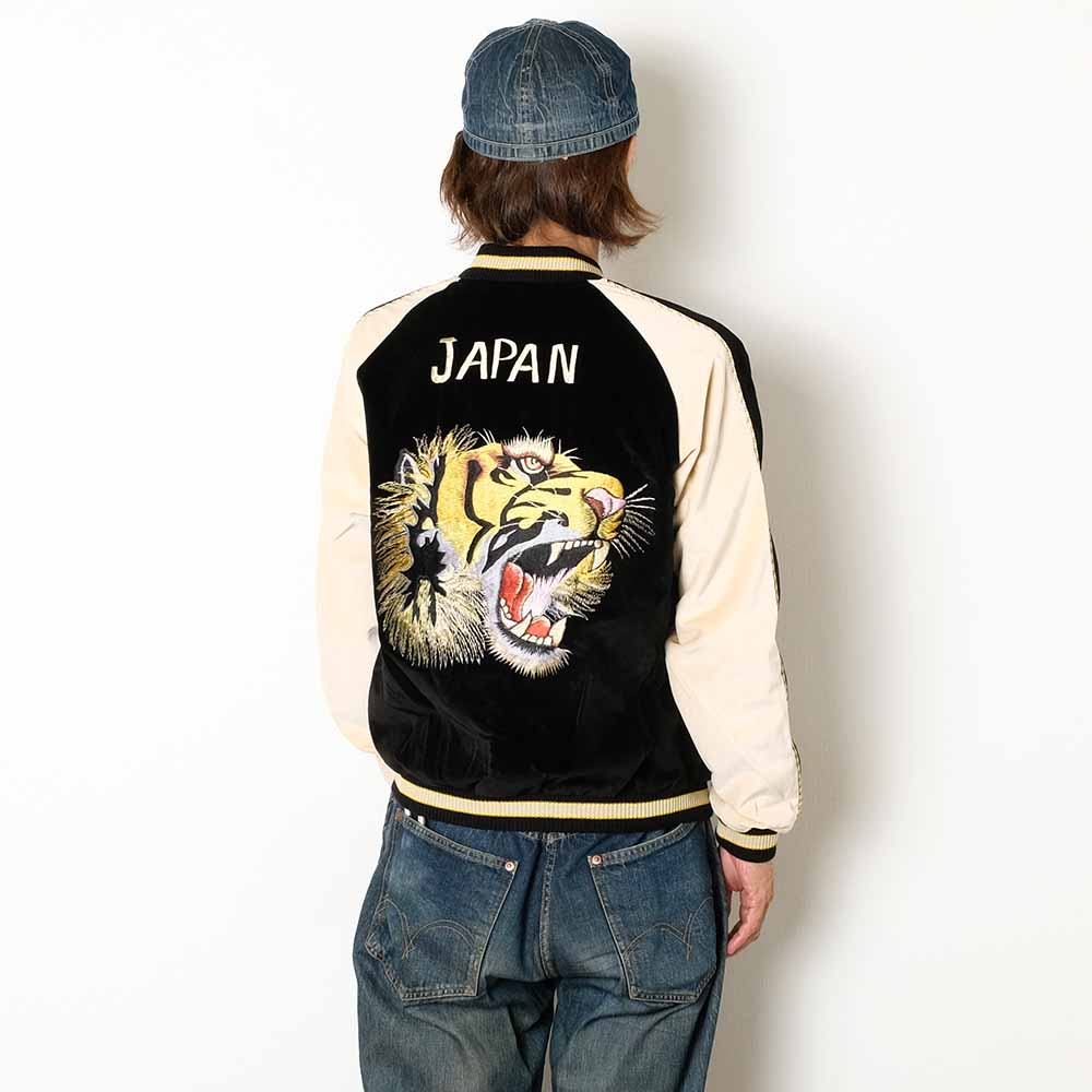 TAILOR TOYO - Velveteen - Two-tone - x Acetate Souvenir Jacket - TIGER HEAD x GOLD DRAGON - TT15795-119