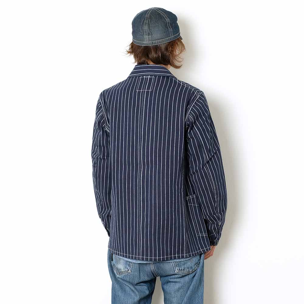HEADLIGHT - 8oz. SPECIAL WOVEN STRIPE DENIM WORK COAT - HD15647
