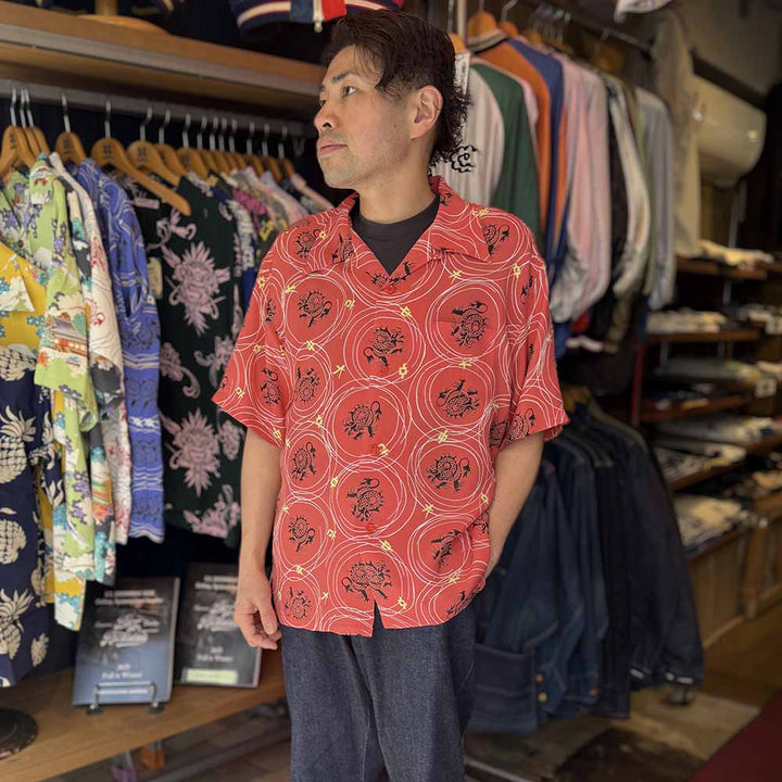 SUN SURF - S/S RAYON HAWAIIAN SHIRT - DRAGON GRID - SS39617