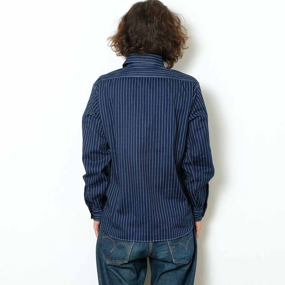 SUGAR CANE FICTION ROMANCE 8.5oz. WABASH STRIPE WORK SHIRT SC29164