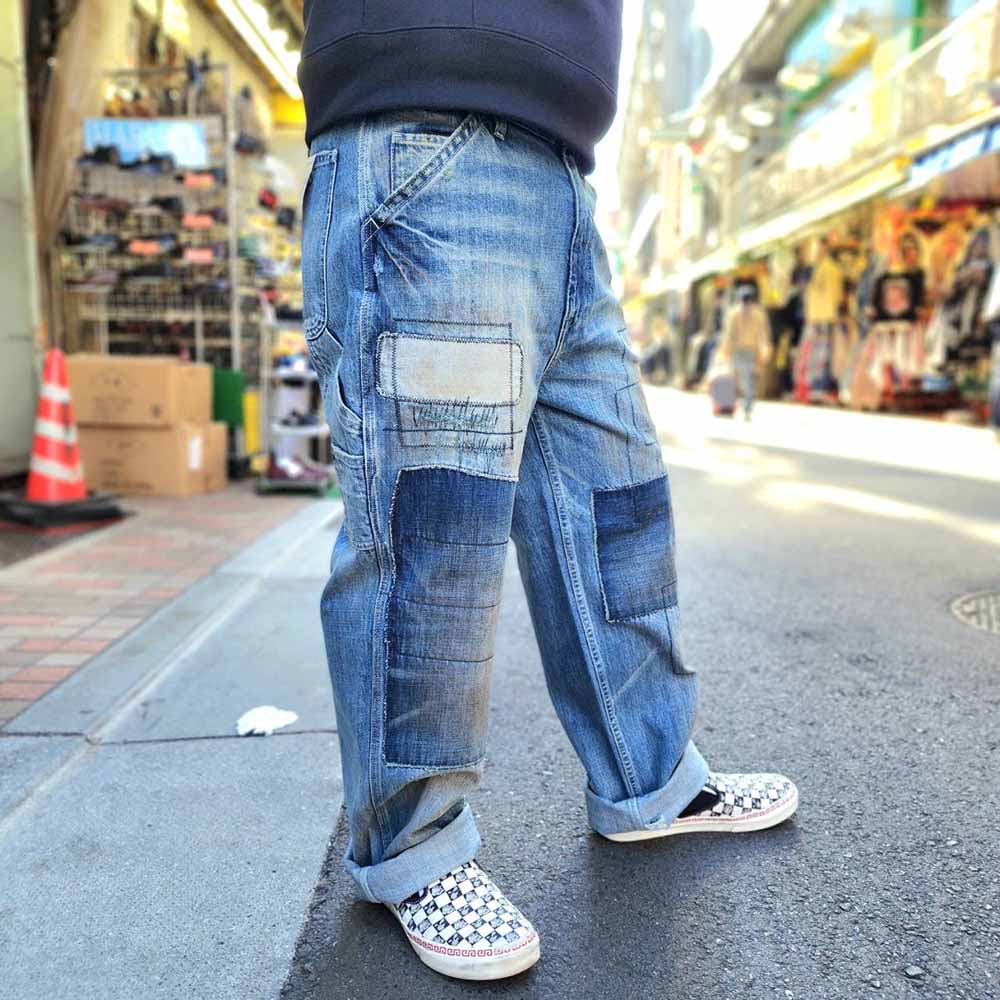 UNIVERSAL OVERALL - 12.75oz CONE DENIM REMAKE PAINTER PANTS - HT2433601-C