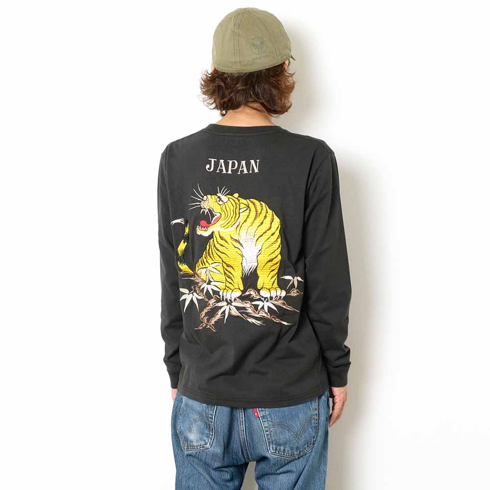 TAILOR TOYO - L/S SUKA T-SHIRT - EMBROIDERED - TIGER - TT69471