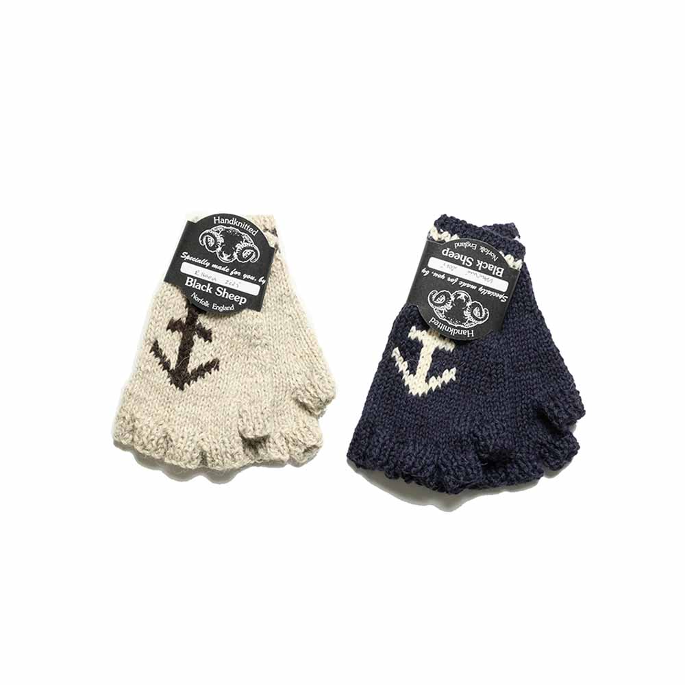 Black Sheep - FINGERLESS KNIT GLOVE - Anchor - SM-08B – HINOYA