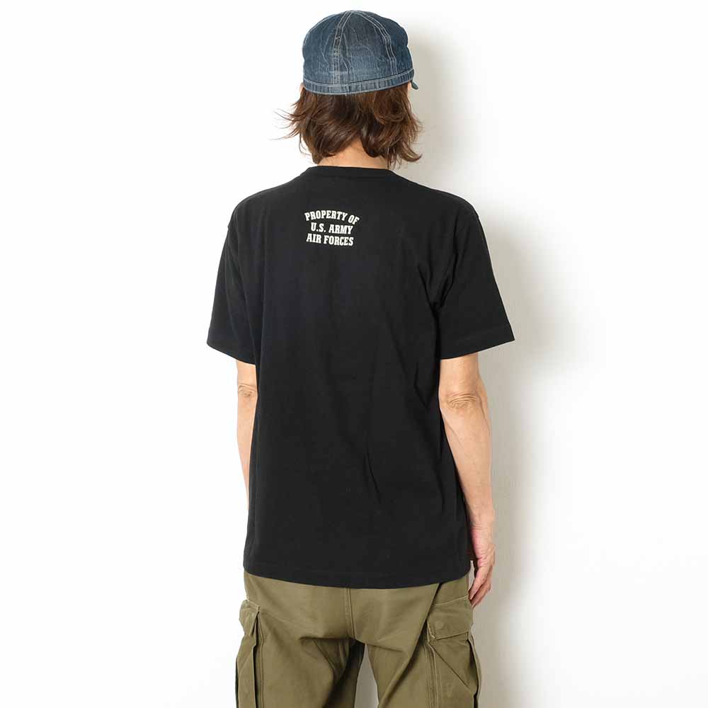 BUZZ RICKSON'S - GOVERNMENT ISSUE T-SHIRT - 460th BOMB.SQ. Black Panther - BR79575