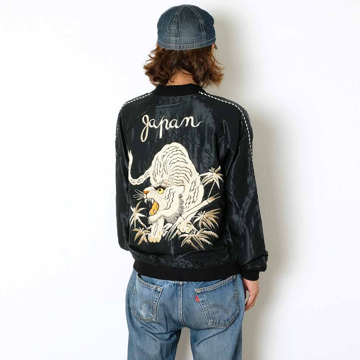 TAILOR TOYO - Acetate Souvenir Jacket - WHITE TIGER × GOLD DRAGON - TT15790-119